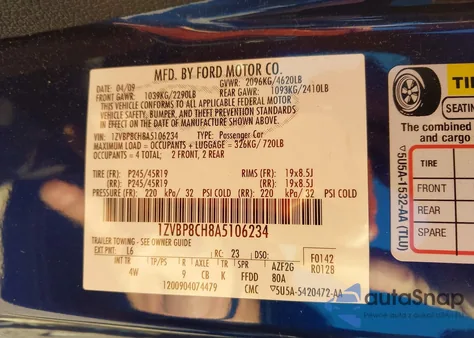 2010 Ford Mustang Gt/Gt Premium from USA, damaged, VIN 1ZVBP8CH8A5106234